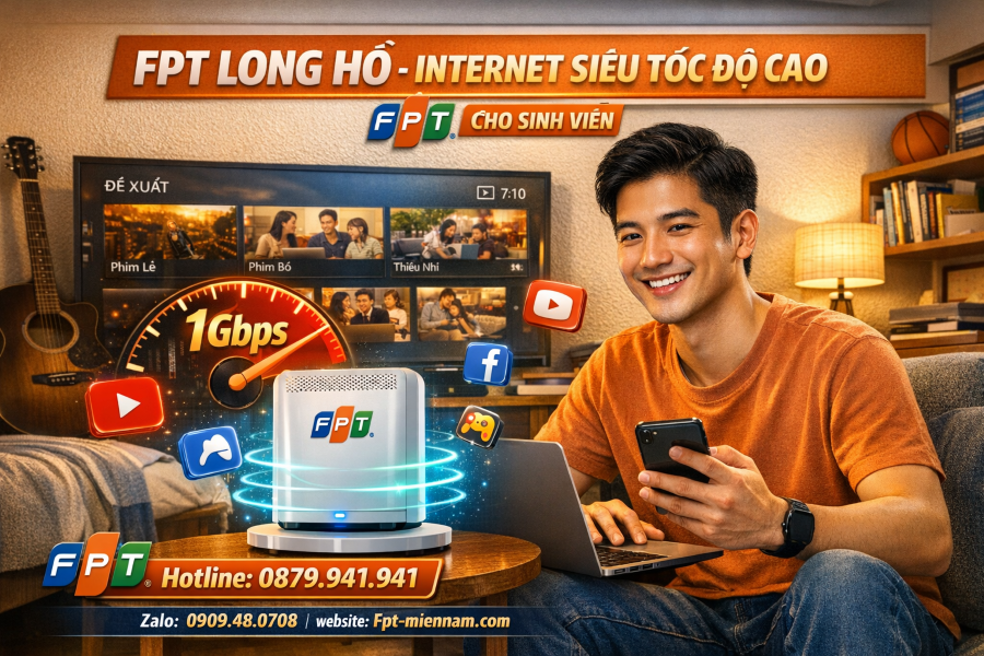 Lắp Mạng FPT Long Hồ Cho Sinh Viên – Giải Pháp Tiết Kiệm, Tốc Độ Cực Đỉnh