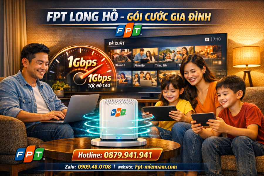 Tư Vấn Chọn Gói Cước FPT Long Hồ Phù Hợp Cho Gia Đình 4 Người